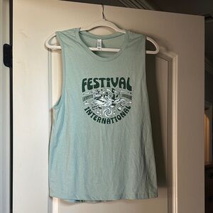 Festival International Graphic Tank Top - Green